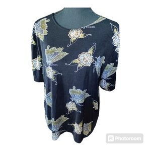 Link Up Butterflies and Flowers In Black and Gold  ** EUC **